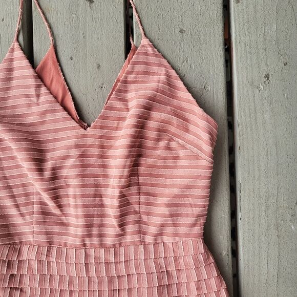 Anthropologie Keepsake the Label Mini Dress Pleated Waterfall Rosewood Small - Picture 3 of 7